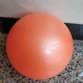 Mini Exercise Pilates Yoga Balls Small Bender For Home Stability Squishy Training Physical Therapy Improves Balance With Inflatable Straw 9.8 Inc (Color: Orange)
